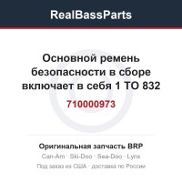 710000973 Основной ремень безопасности в сборе включает в себя 1 TO 832