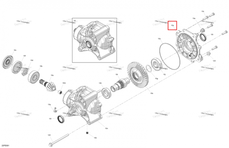 Главная передача крышка Can-Am Outlander 4x4 DPS 700 (2025) (705502866)