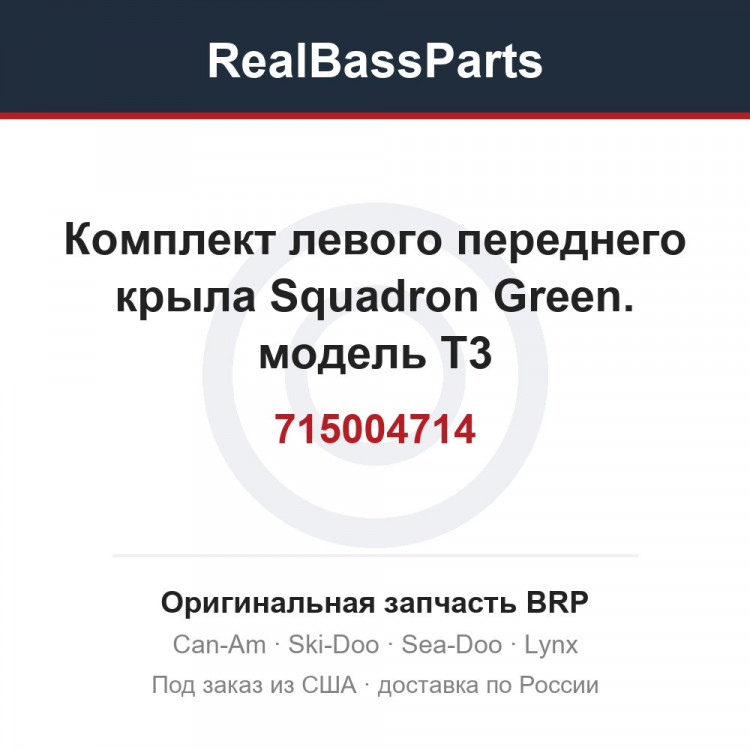 715004714 Комплект левого переднего крыла Squadron Green. модель Т3