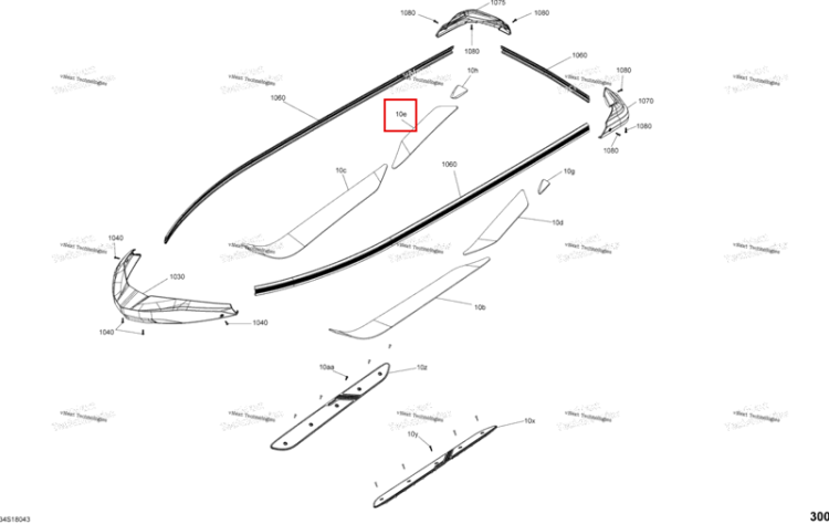 Правый задний Carpet Sea-Doo RXT 300 (2018) (291004515)