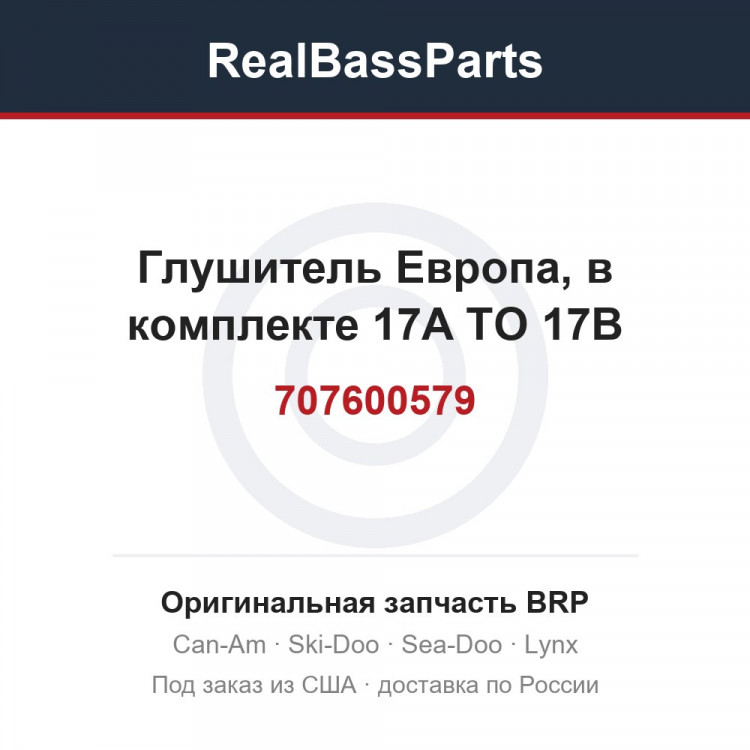 707600579 Глушитель Европа, в комплекте 17A TO 17B