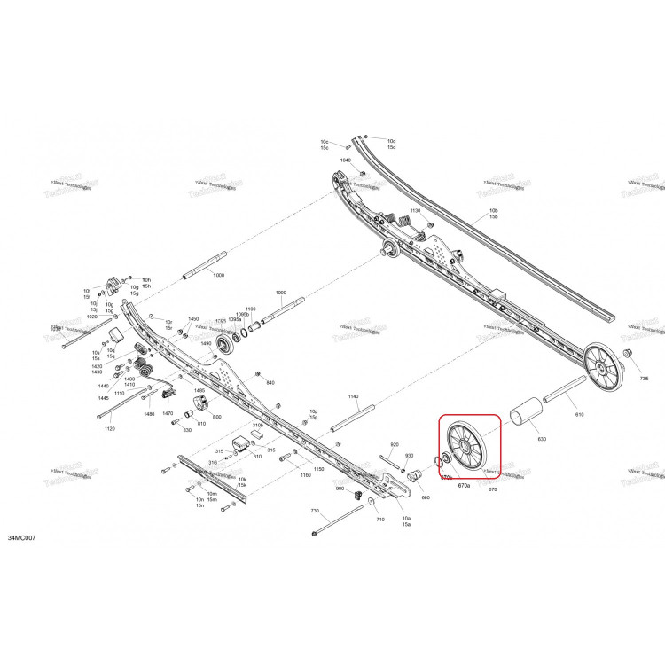 503196243 Ролик каток 200 mm гусеницы для снегоходов Ski-Doo 503196243