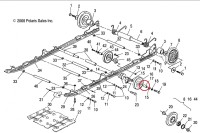5333116 Вал втулка ролика катка гусеницы для снегоходов Polaris WIDETRAK LX 5333116