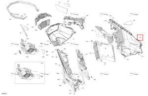 Глубокий чёрный правый Bottom с полукруглой головкой Ski-Doo 502008755