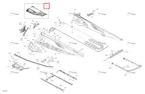 Coastal серый шасси тоннель блок 129 Ski-Doo 415130988