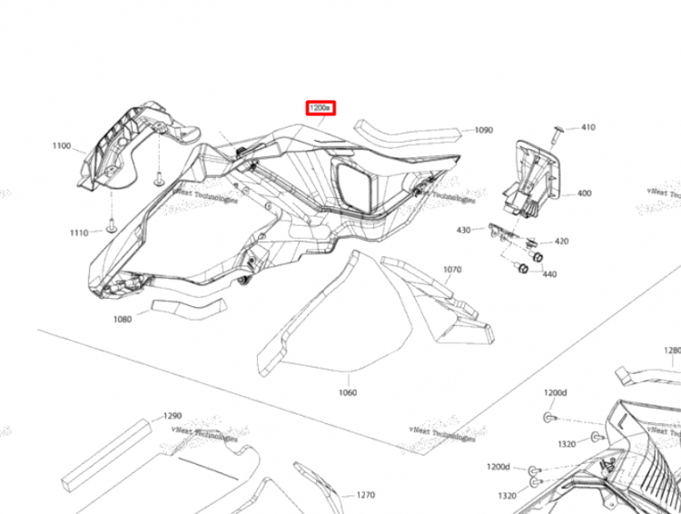 517306657 Панель боковая правая Ski-Doo