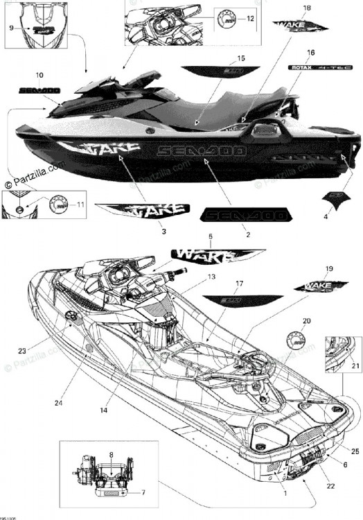 219903153 DECALQUE SEADOO*SEA-DOO DECAL  Наклейка самоклеящаяся, полимер для гидроцикла