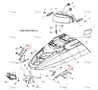 Верхний правый петля Polaris Widetrak LX (2006) (1012751)