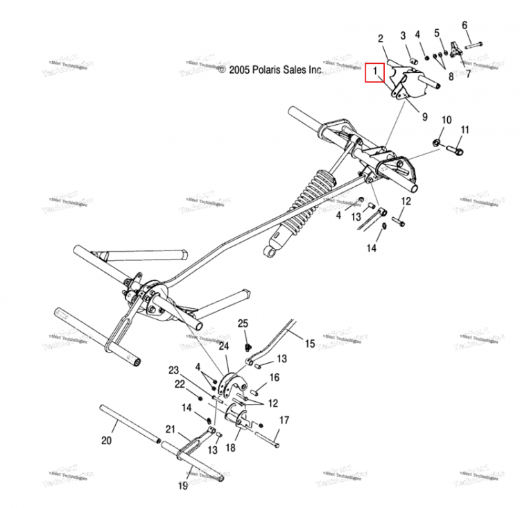 Рычаг ADJUSTMENT правый внутренний Polaris Widetrak LX (2006) (5244982)