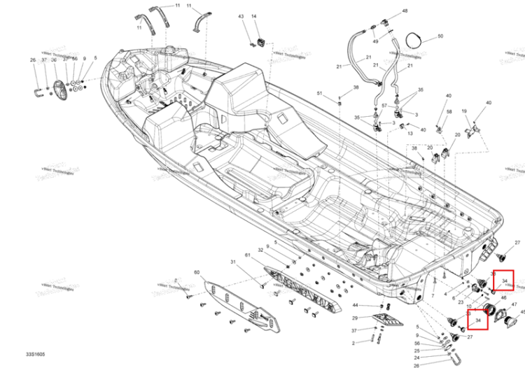 Заглушка в сборе Sea-Doo RXP (2016) (292001583)