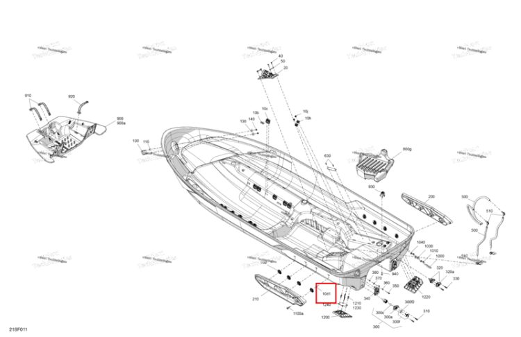 Шестигранный гайка фланцевая M8 Sea-Doo RXP 325 X (2026) (233181600)