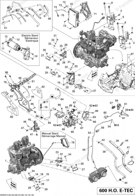 400604035 Двигатель 600HOE WITH REWIND STARTER. MANUAL START
