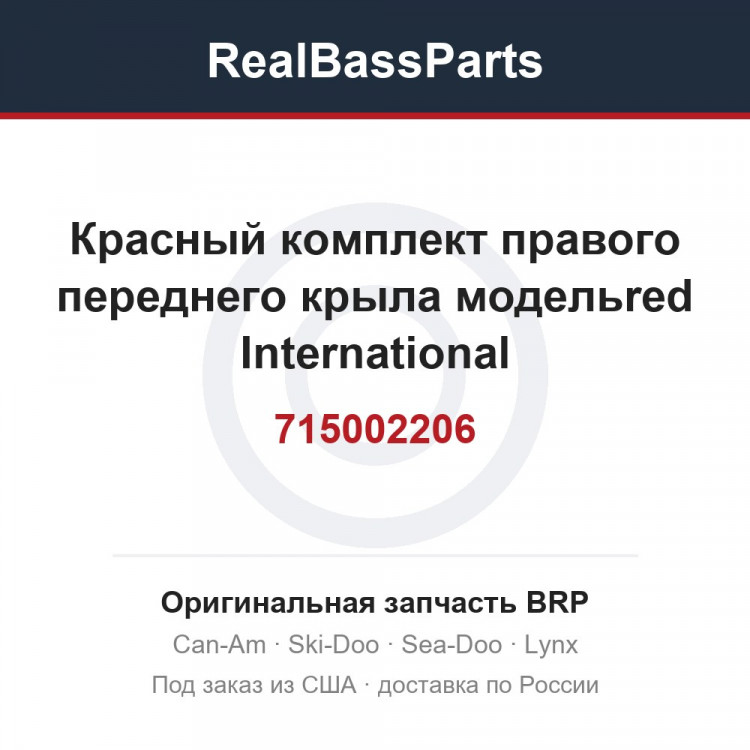 715002206 Красный комплект правого переднего крыла модельred International