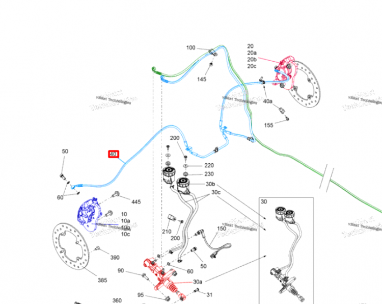 705601754 Шланг тормозной Can-Am