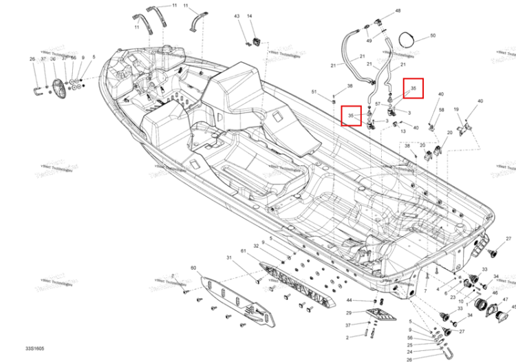 Bailer Pick up в сборе Sea-Doo RXP (2016) (292001636)