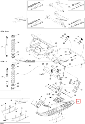 Labrador синий Precision лыжа GSX Ltd серебристый / синий Ski-Doo 505071031