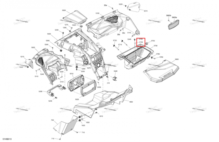 Сиденье упор Can-Am Maverick Turbo RR XRC (2022) (708003866)