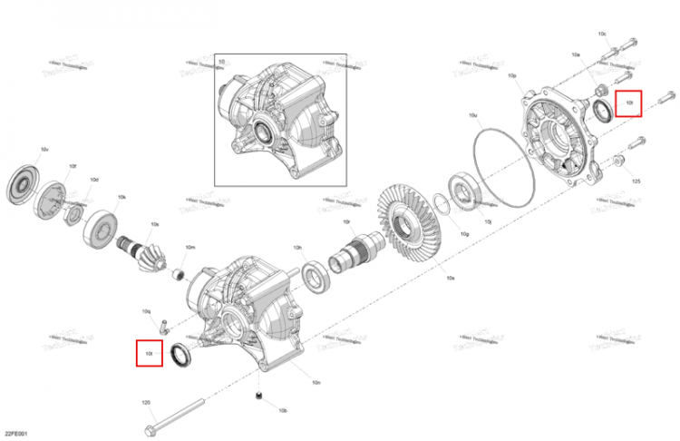 Главная передача прокладка Can-Am Outlander 4x4 DPS 700 (2025) (705503366)