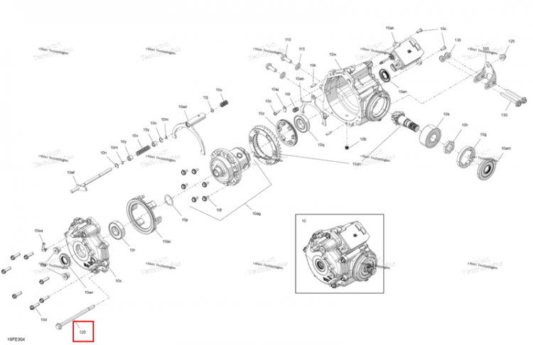 Шестигранный винт фланцевый M10 × 160 Can-Am Outlander 4x4 XT 1000R (2025) (230606046)