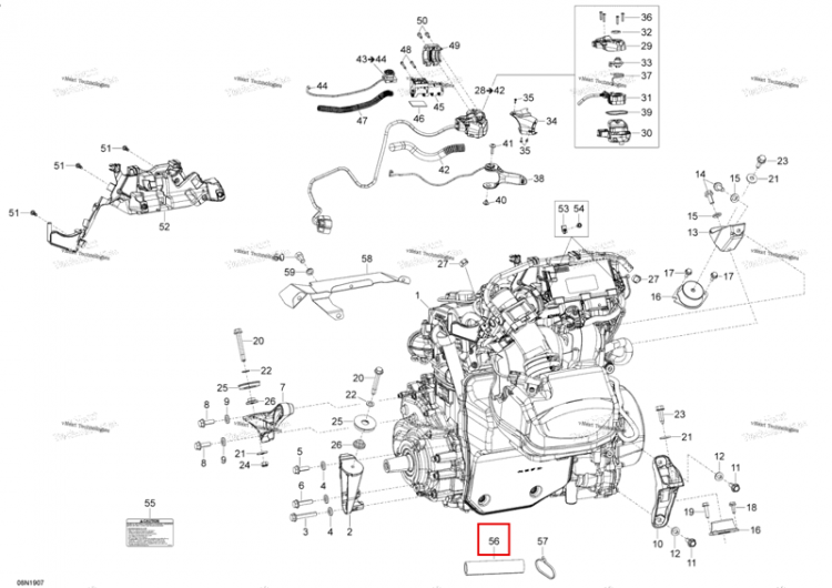 Aluminium coated fiberglass трубка Ski-Doo Expedition LE SE 1200 4-TEC (2019) (39065)