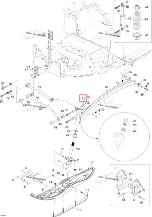 Левый пластина Locking Ski-Doo Expedition TUV V800 4-TEC (2009) (605448862)