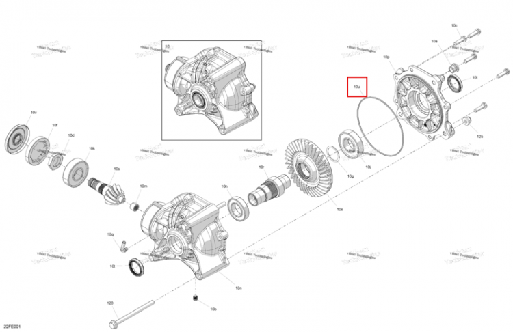 Уплотнительное кольцо сальник Can-Am Outlander 4x4 DPS 700 (2025) (705503367)