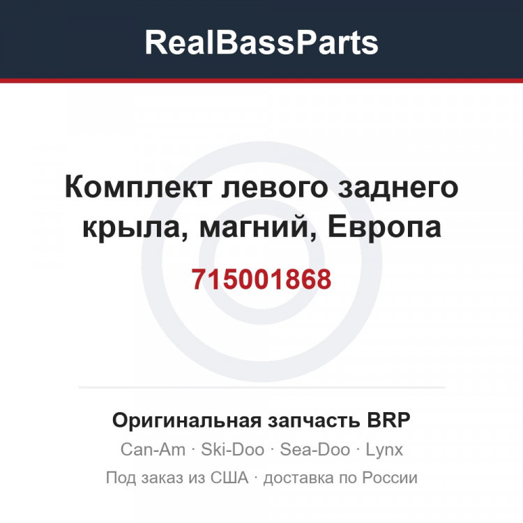 715001868 Комплект левого заднего крыла, магний, Европа