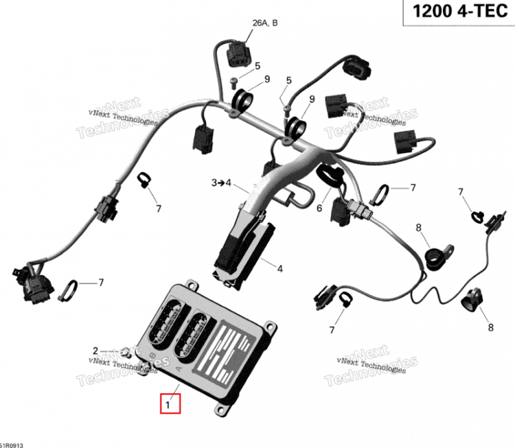 ECM двигатель блок управления Ski-Doo GTX LE 1200 4-TEC (2009) (420666121)
