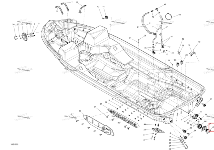 Hull вставка Sea-Doo RXP (2016) (293450335)