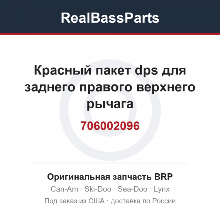 706002096 Красный пакет dps для заднего правого верхнего рычага