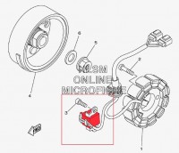 Датчик хола (катушки генератора) Yamaha YFZ 450 2004-2009 5TG-81410-02-00 PC147CA