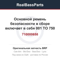 710000658 Основной ремень безопасности в сборе включает в себя 001 TO 750