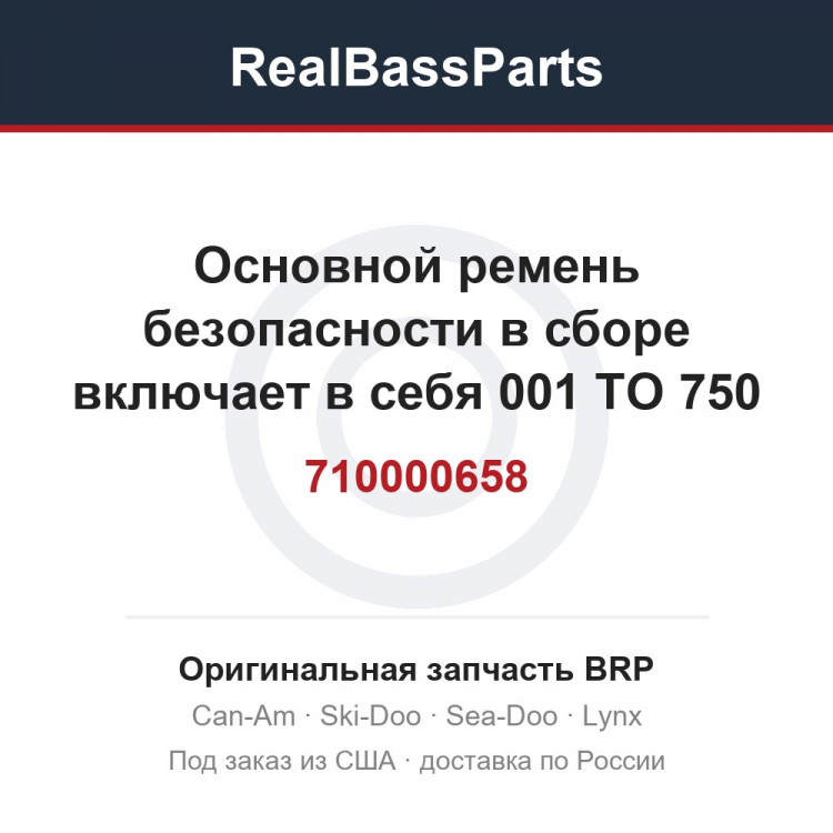 710000658 Основной ремень безопасности в сборе включает в себя 001 TO 750