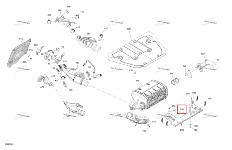 Глушитель опора Can-Am Commander MAX 1000R EFI XT (2024) (707603432)
