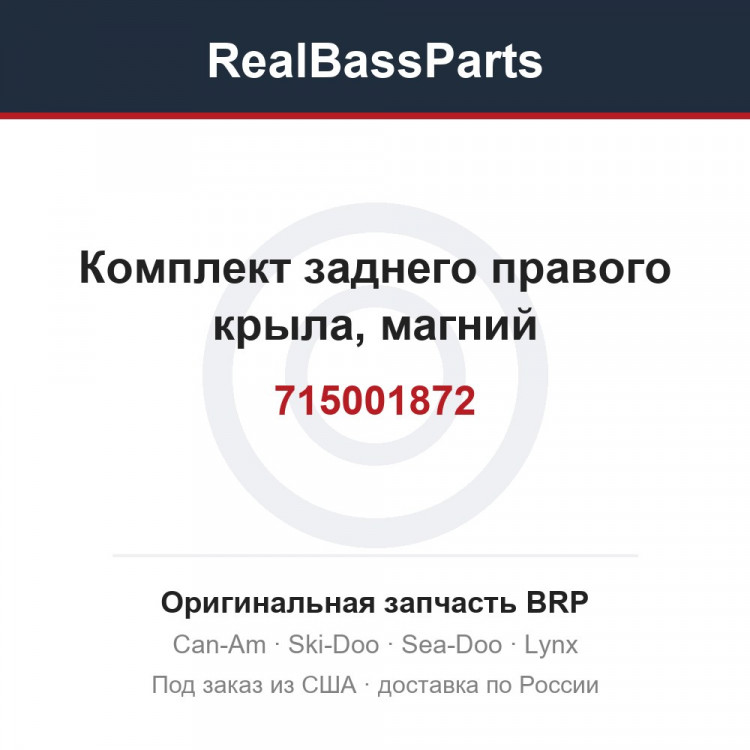 715001872 Комплект заднего правого крыла, магний