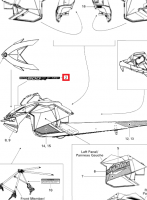 Наклейка Ski-Doo HOOD DECAL, ROTAX 800R E-TEC 516004253