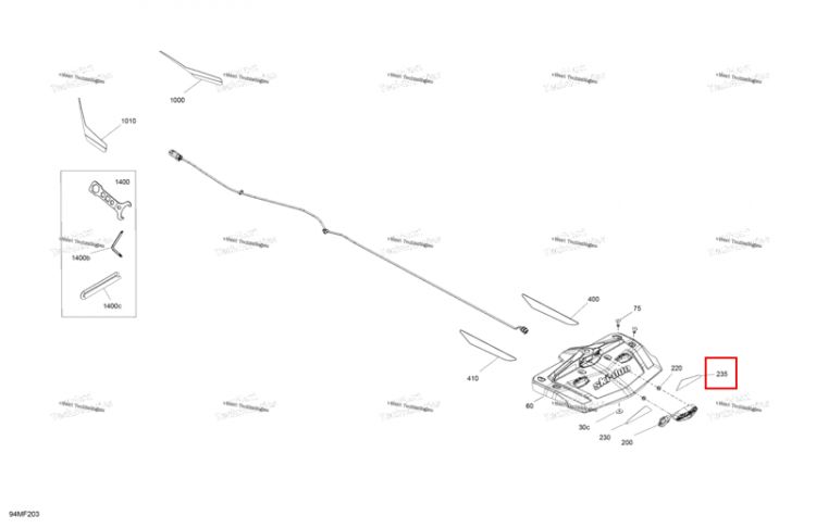 Правый задний катафот Ski-Doo Summit X 850 E-TEC Turbo R (2026) (520003445)