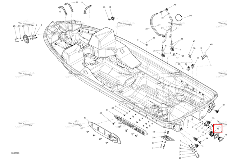 Hull вставка Sea-Doo RXP (2016) (293450340)