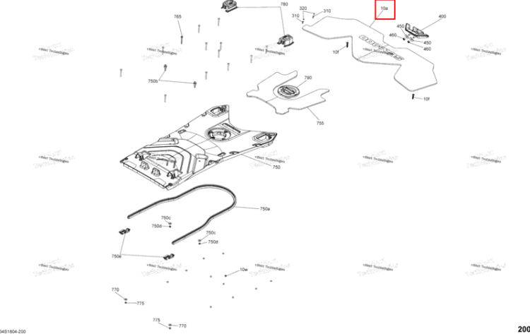 Задний Plat Form Carpet Sea-Doo RXT 300 (2018) (291004615)