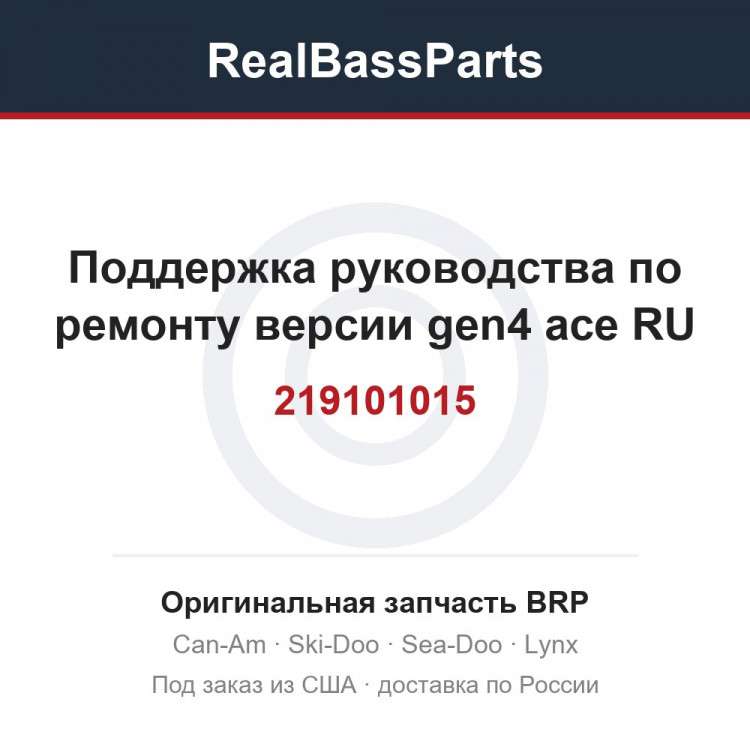 219101015 Поддержка руководства по ремонту версии gen4 ace RU