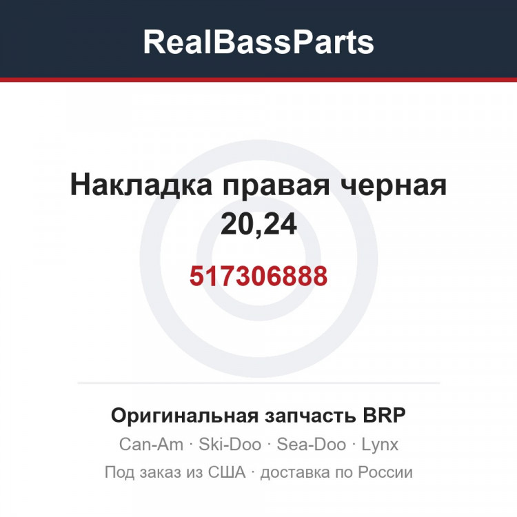 517306888 Накладка правая черная 20,24