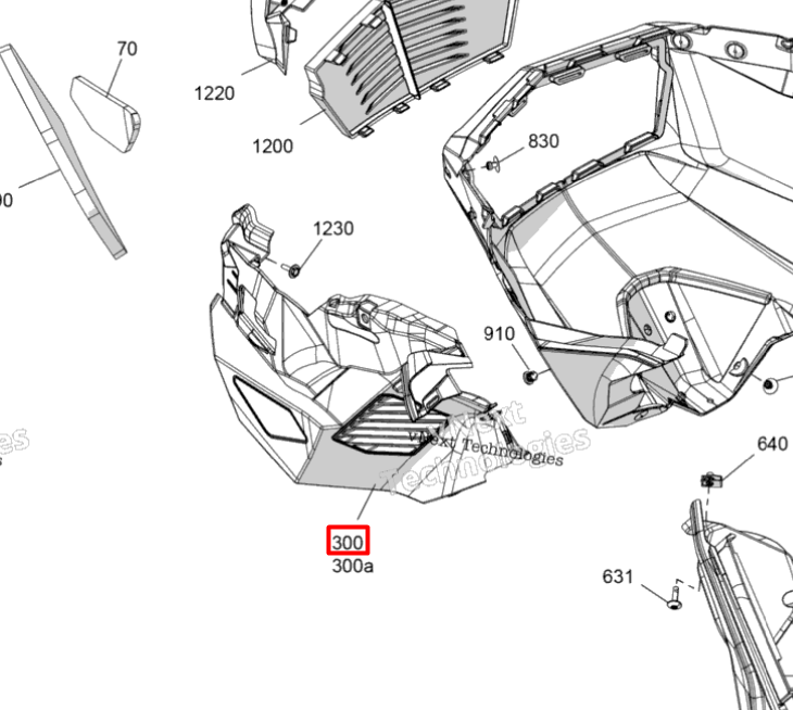 502008530 Панель передняя левая G5 Ski-Doo