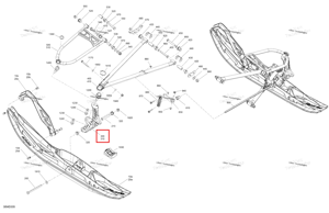 Платиновый серебристый матовый левый лыжа Leg 10 Ski-Doo 505075561