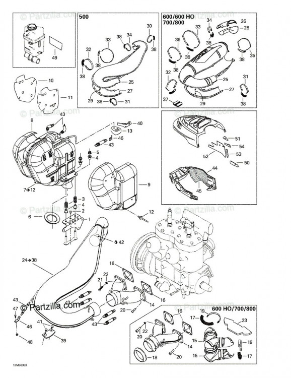 420973714 Выпускной коллектор. 800 MX Z 800.