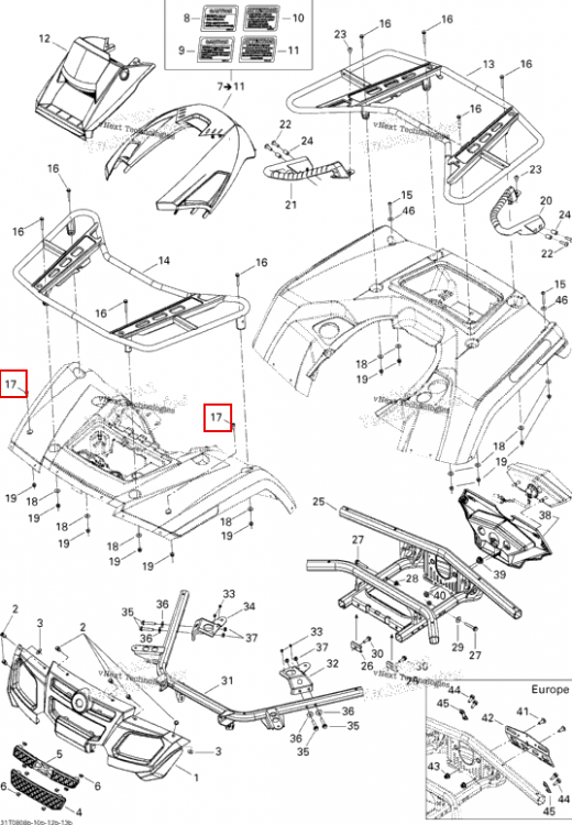 Torx раскос винт M6 × 20 Can-Am Outlander MAX 800 XT (2008) (250000128)