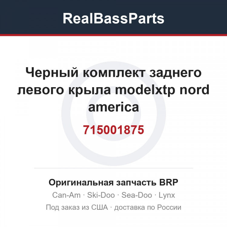 715001875 Черный комплект заднего левого крыла modelxtp nord america