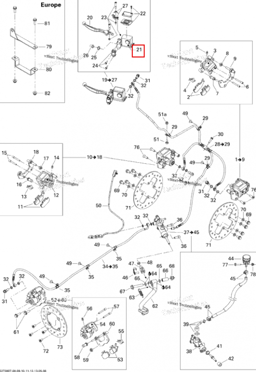 Поршень комплект Can-Am Outlander MAX 800 XT (2008) (705600244)