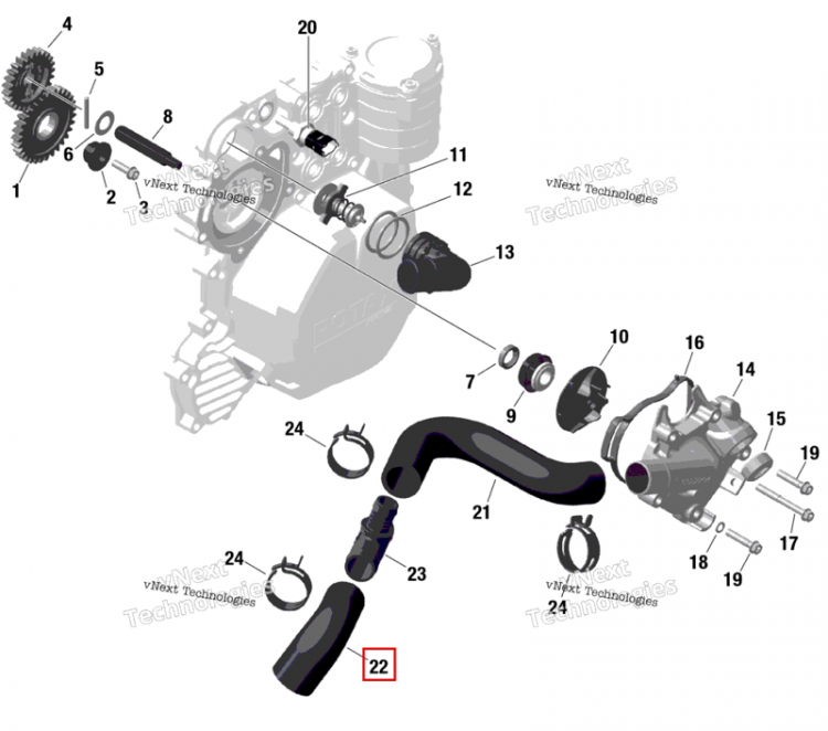Литой шланг Ski-Doo Expedition 900 ACE SE (2024) (420201507)