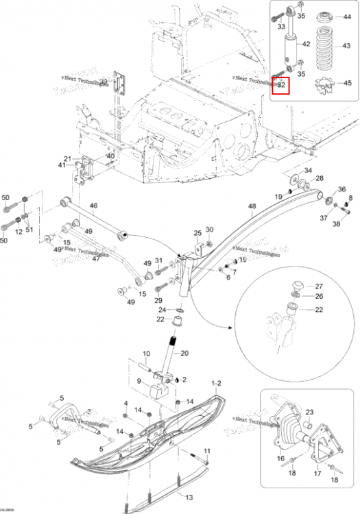 Гнездо головка винт M10 × 50 Ski-Doo Expedition TUV V800 4-TEC (2009) (M40136)