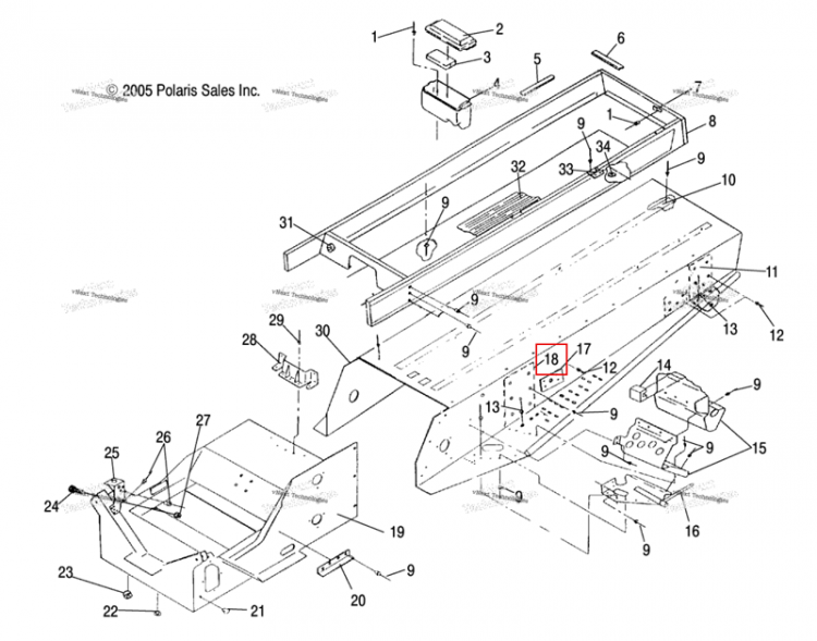 Кронштейн F SUSP чёрный Polaris Widetrak LX (2006) (5211323-067)